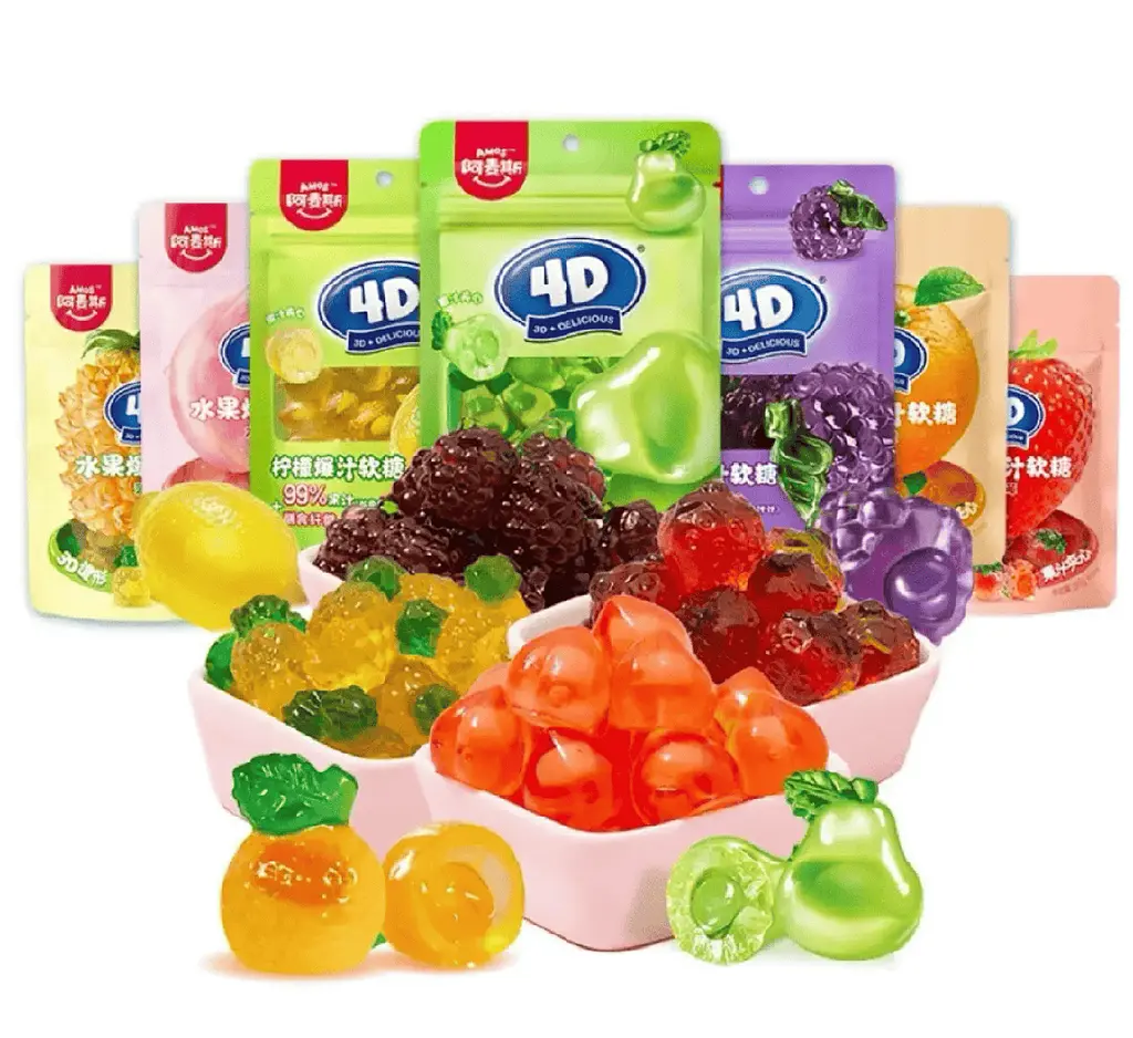 Желейні цукерки Amos 4D Fruit Gummy Pear Burst 170г - фото 6
