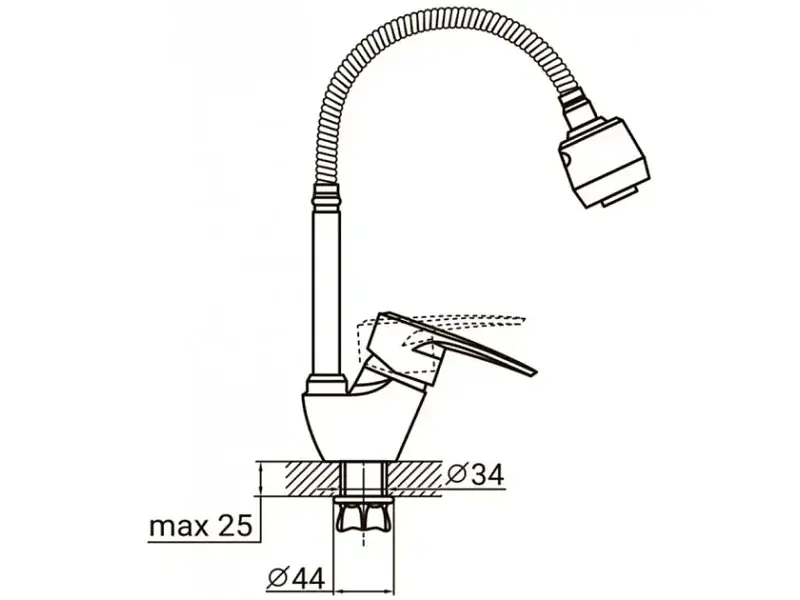 Змішувач для кухонної мийки Aquatica ML-4B644C - фото 4