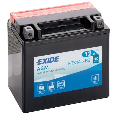Акумулятор автомобільний EXIDE AGM 12Ah Єв (-/+) (200EN) (ETX14L-BS) - фото 2