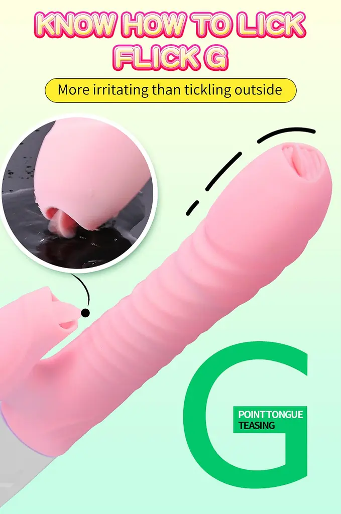 Вібратор Silicone Vibrator USB 7 Function and Thrusting Function / Heating Pink - фото 2