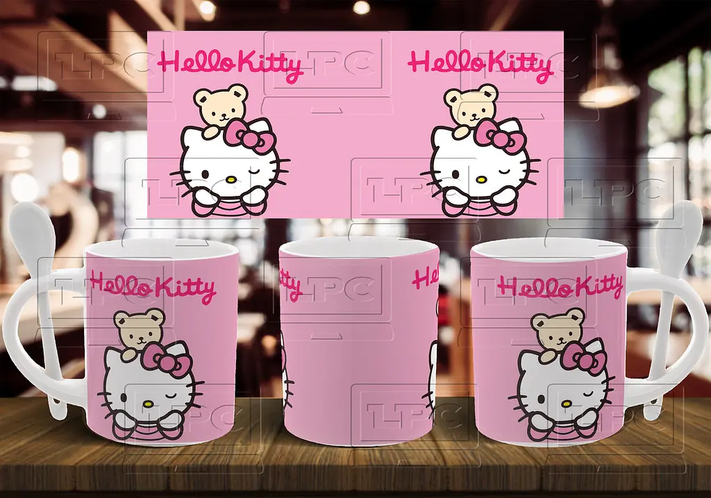 Чашка "Hello Kitty" 330 мл Біла з ложкою