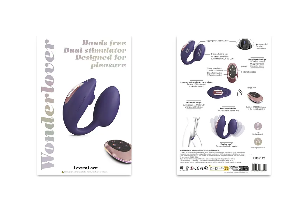 Вакуумний стимулятор клітора з вібрацією Love To Love Wonderlover фіолетовий - фото 5