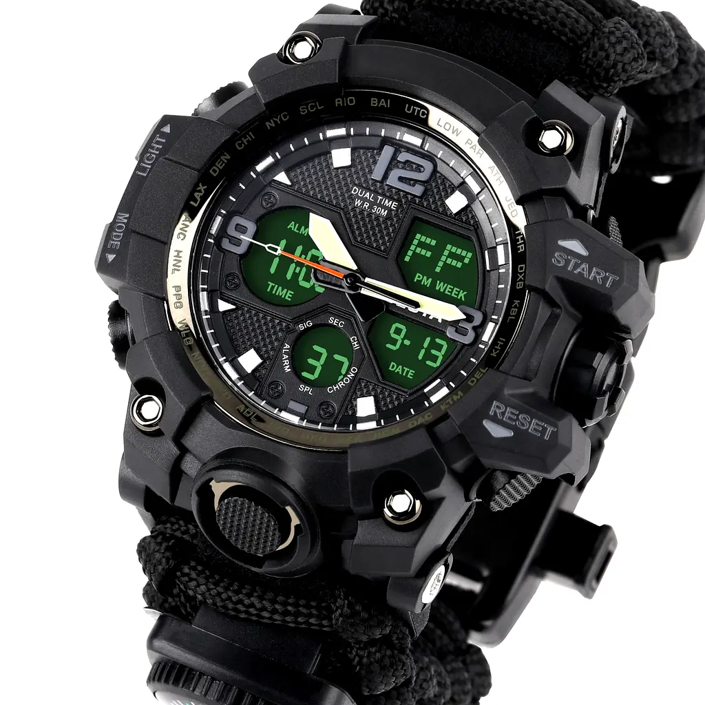 Наручний годинник чоловічий з компасом Besta Life Pro AllBlack Чорний (3085) - фото 2