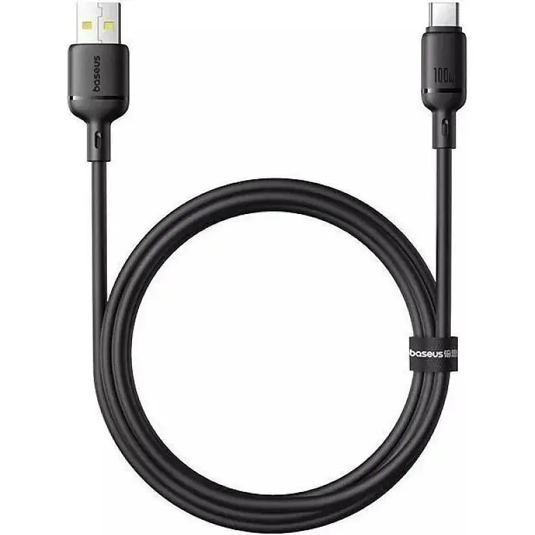 Кабель Baseus Silky Series USB-A to USB-C 100W 1m Black (P10377703113-00) [155534] - фото 3