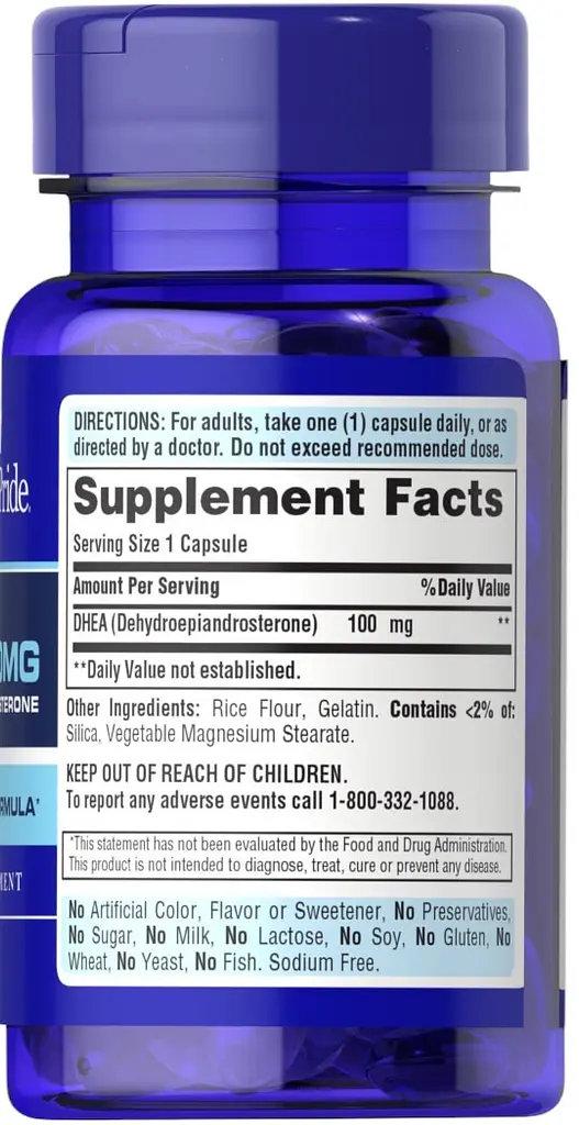 Дегидроэпиандростерон Puritan's Pride DHEA 100 mg healthy aging formula 60 капсул - фото 2