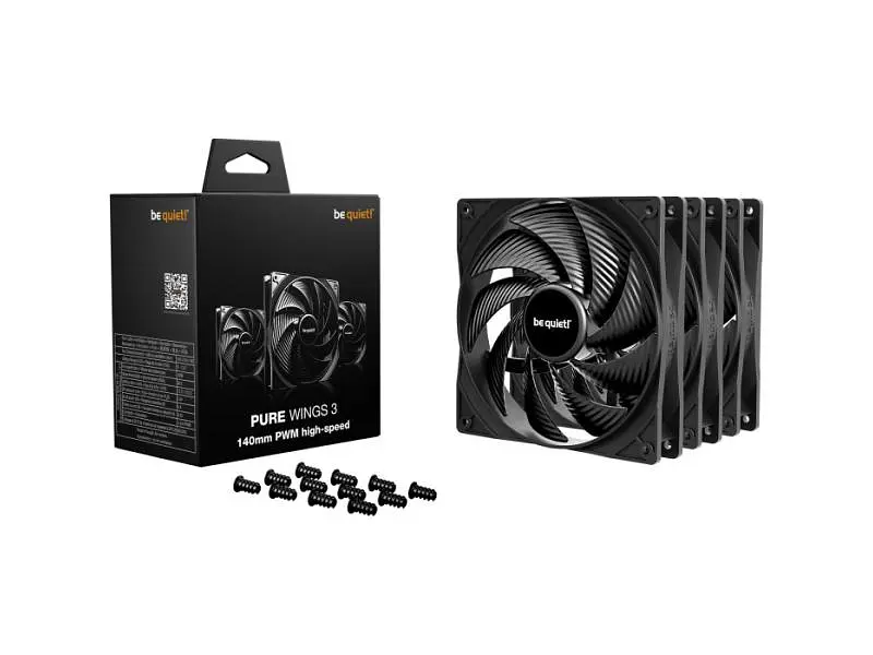 Вентилятор Be quiet! Pure Wings 3 140mm PWM High-Speed 3-Pack Black (BL138) - фото 6