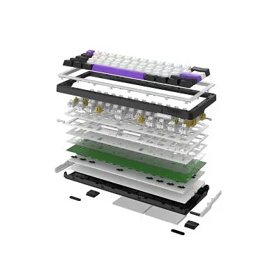 Клавіатура Hator Hellyberry (HK60) Mechanical Linear RGB USB UA White/Violet (HK60) - фото 5