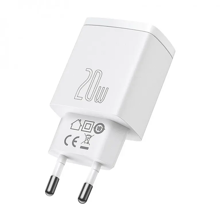 Зарядний пристрій Baseus Compact Quick Charger USB+Type-C 20W Білий (CCXJ-B02) - фото 3