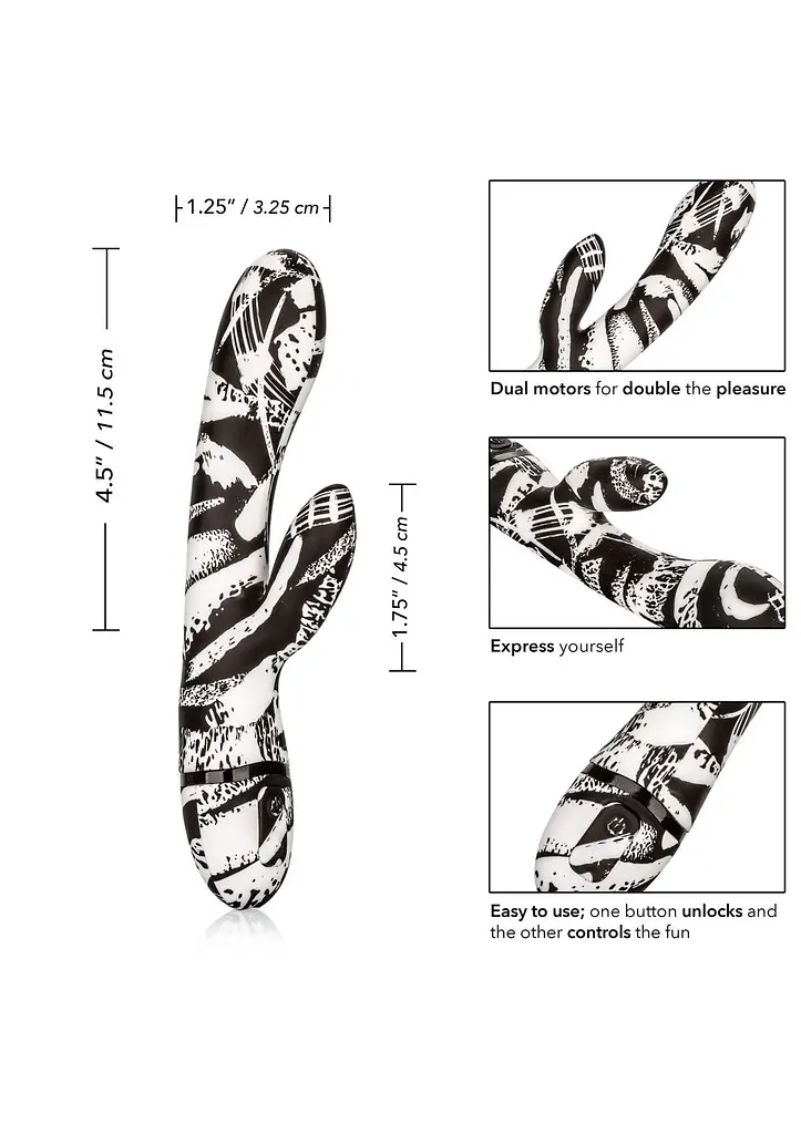 Вібратор-кролик CalExotics Hype Dual Wand 20 см (мульті) - фото 8