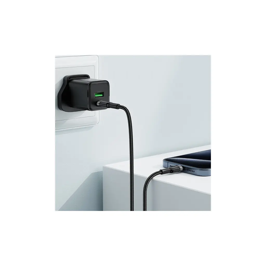 Дата кабель USB-C to USB-C 1.2m 60W black Acefast (6974316285137) - фото 6