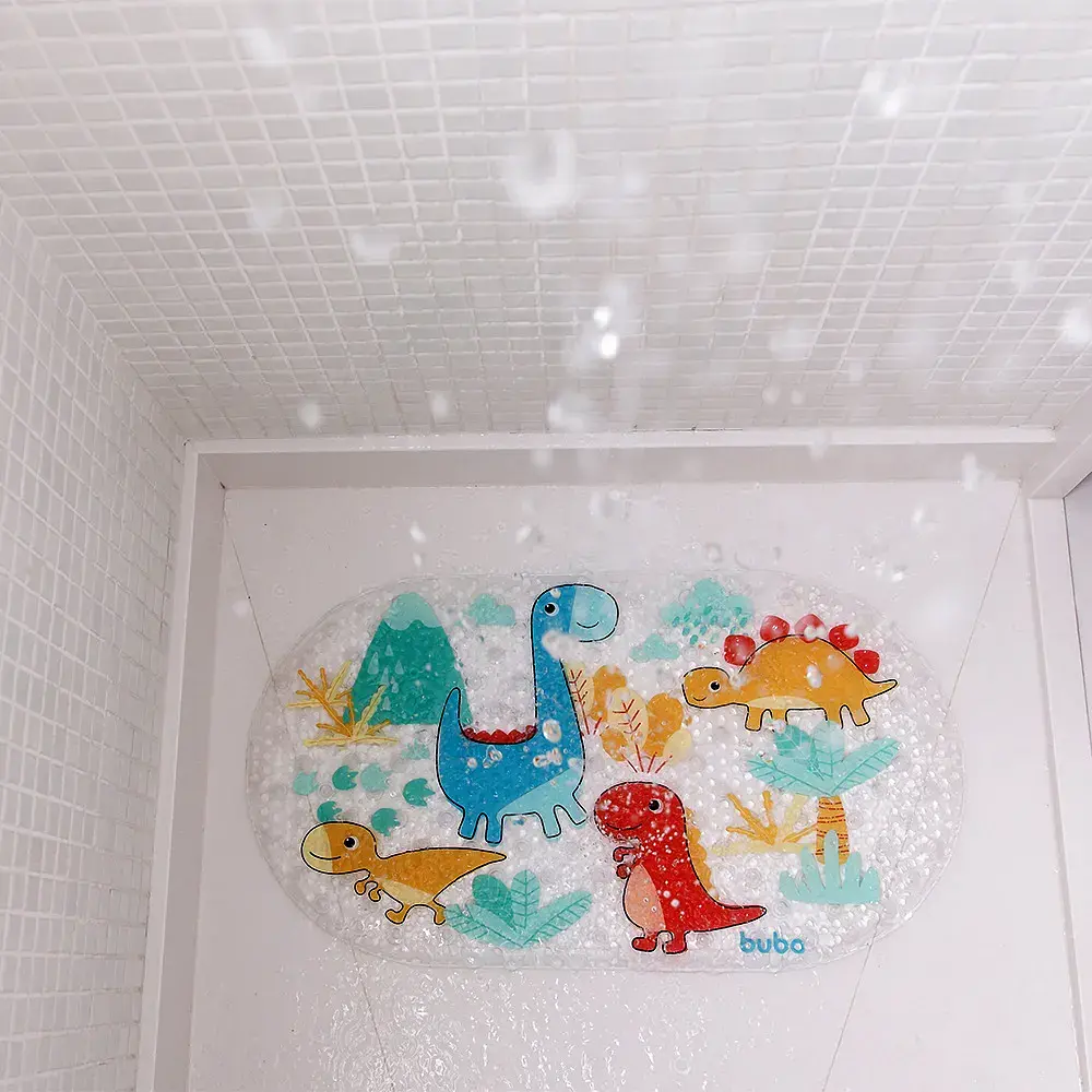 Дитячий антиковзаючий килимок на присосках 65х38 у ванну резиновий противоскользящий коврик гумовий для дорослих дітей силіконовий динозаври - фото 2