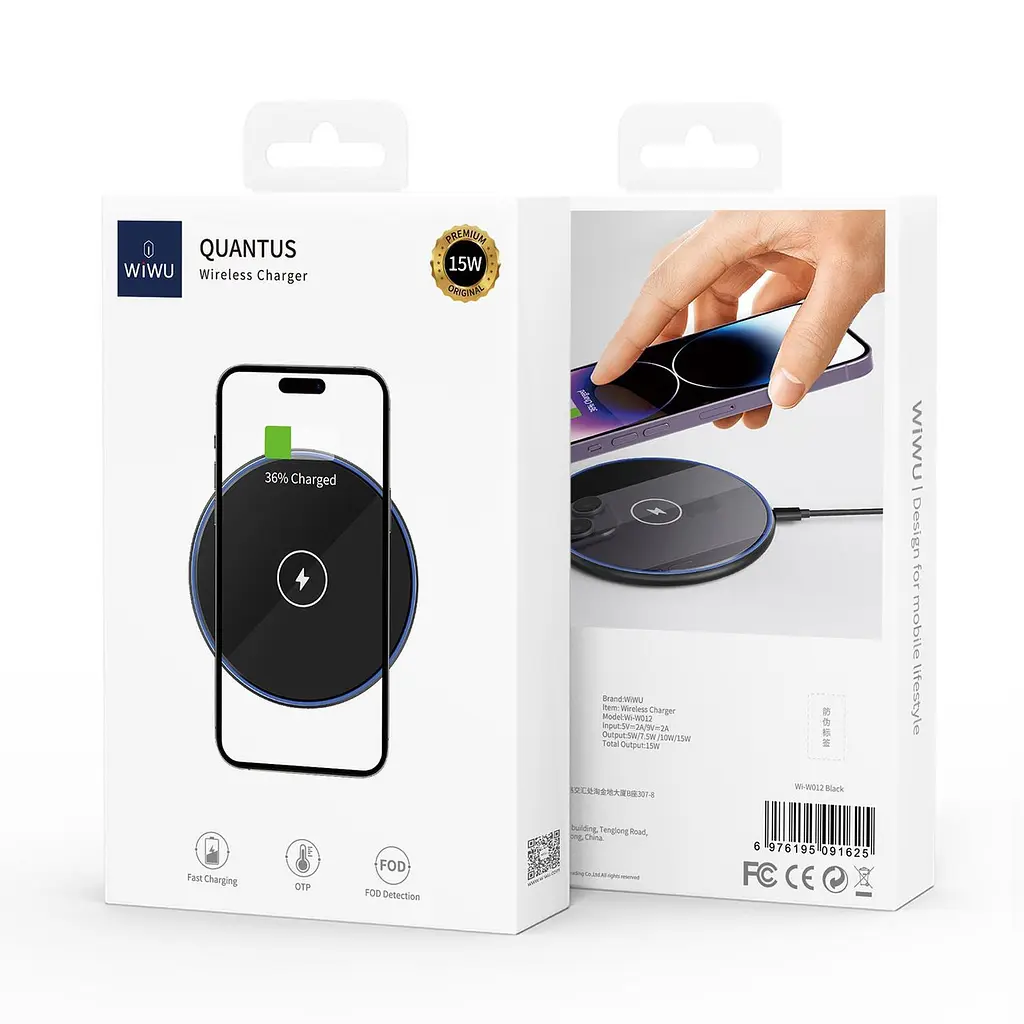 Бездротовий зарядний пристрій Wiwu Starry 15W Black [Wi-W012] [94241] - фото 6