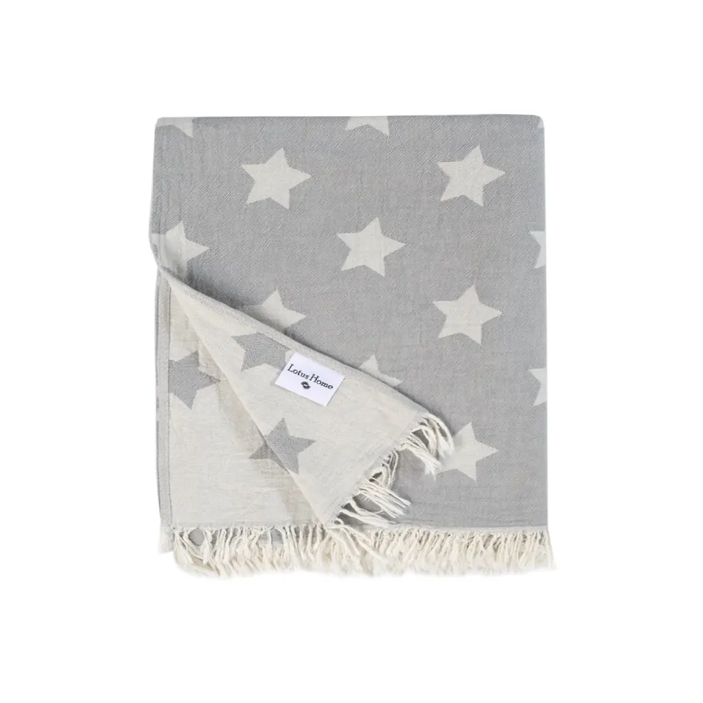 Плед Lotus Home - Star throw серый 130x170 - фото 4