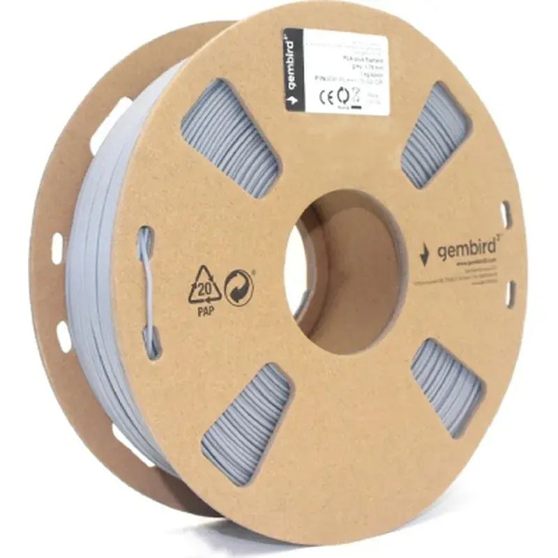 Пластик для 3D-принтера Gembird PLA+, 1.75 мм, 1 kg, gray (3DP-PLA+1.75-02-GR) - фото 2