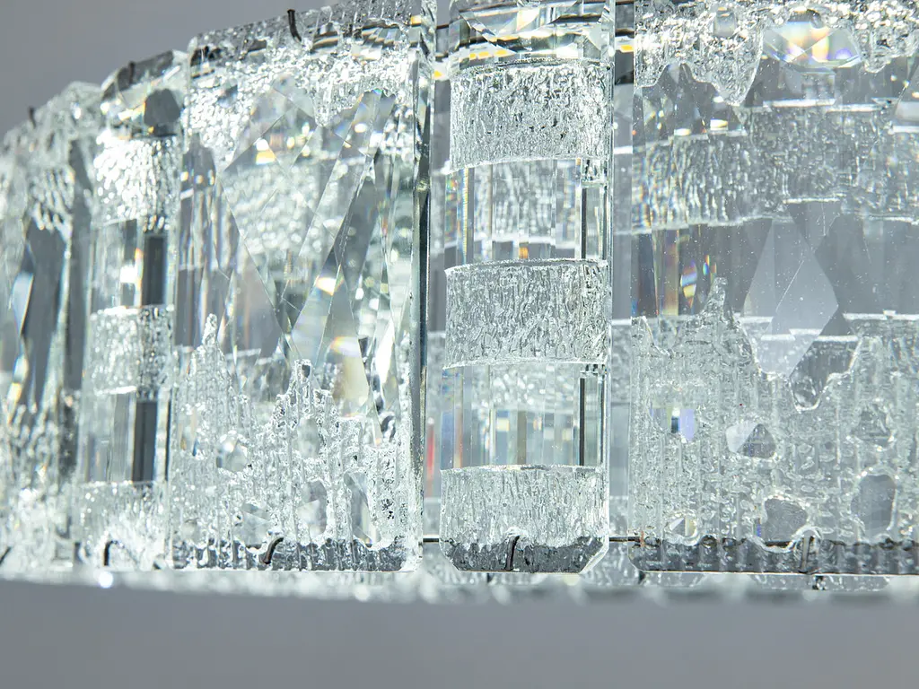 Підвісна кришталева люстра LED хром 55 Вт пульт - фото 5