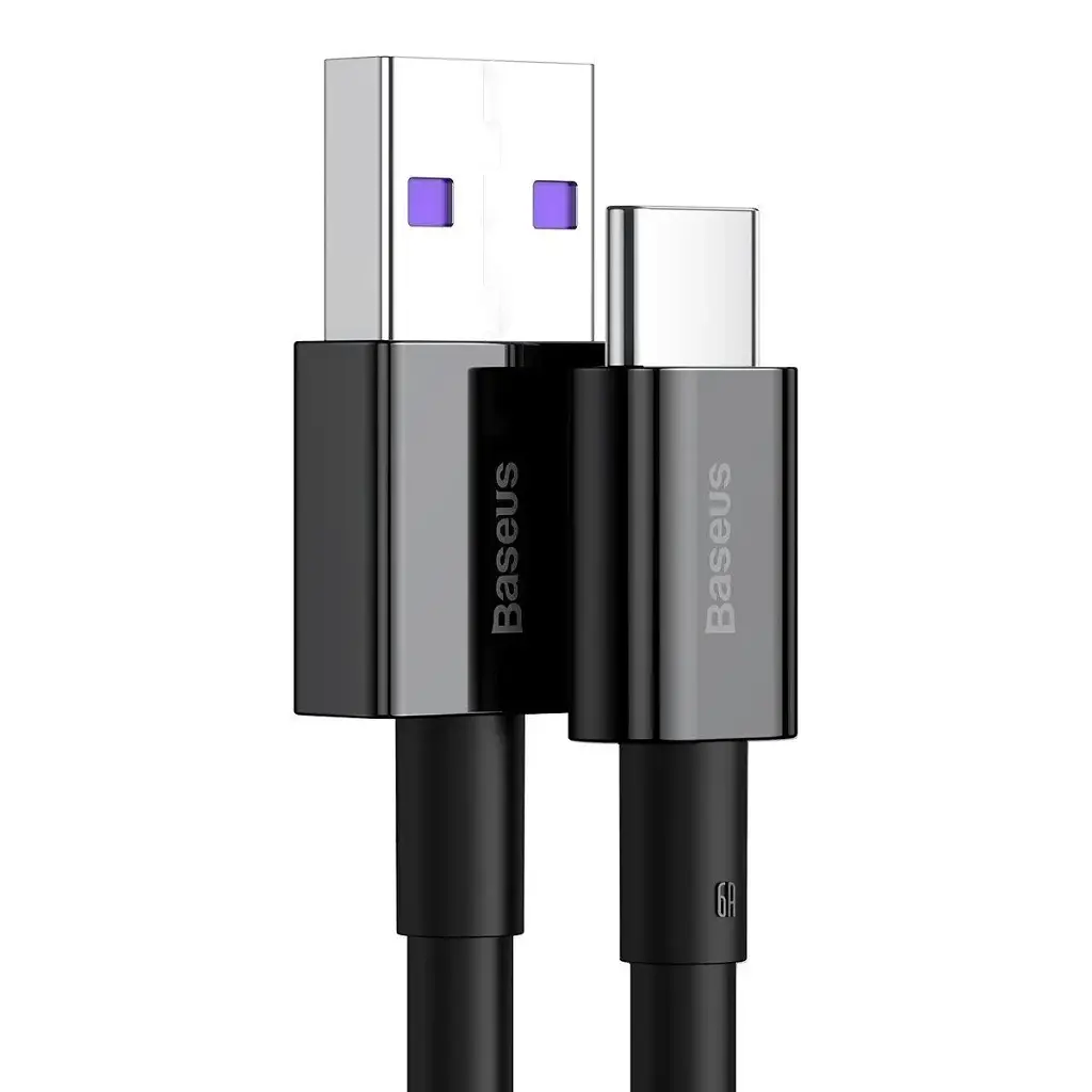 Кабель Baseus Superior Series (SUPERVOOC) Cable USB to Type-C 65W 1m CAYS000901 Black - фото 3