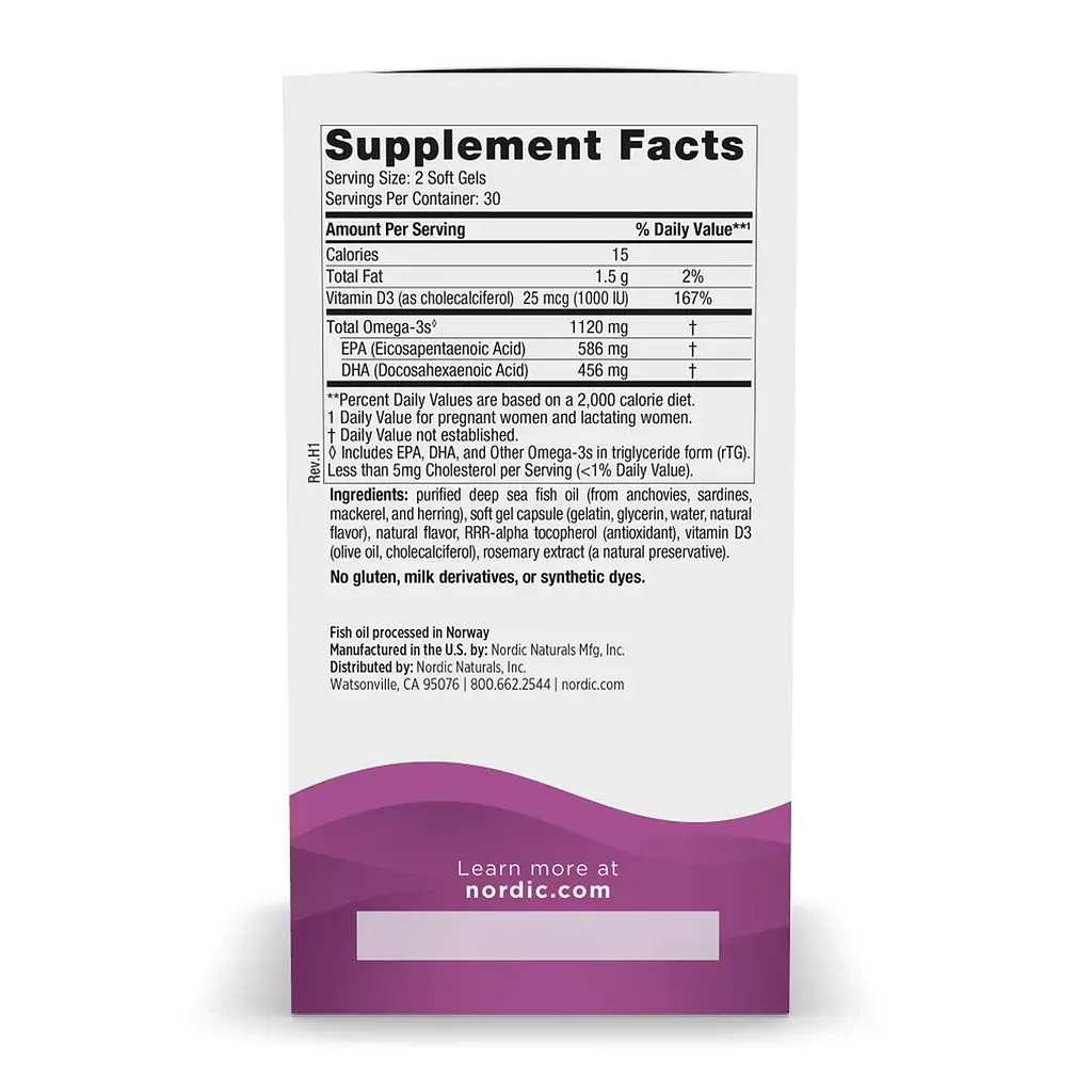 Омега-3 для жінок у період лактації Nordic Naturals Postnatal Omega-3 60 softgels - фото 2