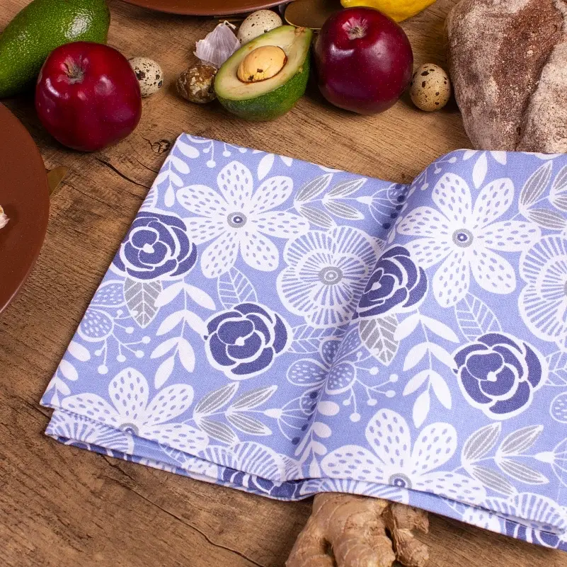 Полотенце вафельное MirSon №506 Waffle Blue flowers 90х45 см (2200006739678) - фото 3