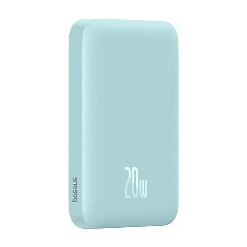 Магнітний портативний павербанк із бездротовою зарядкою Baseus Magnetic 20 W 6000 mAh для iPhone блакитний - фото 4