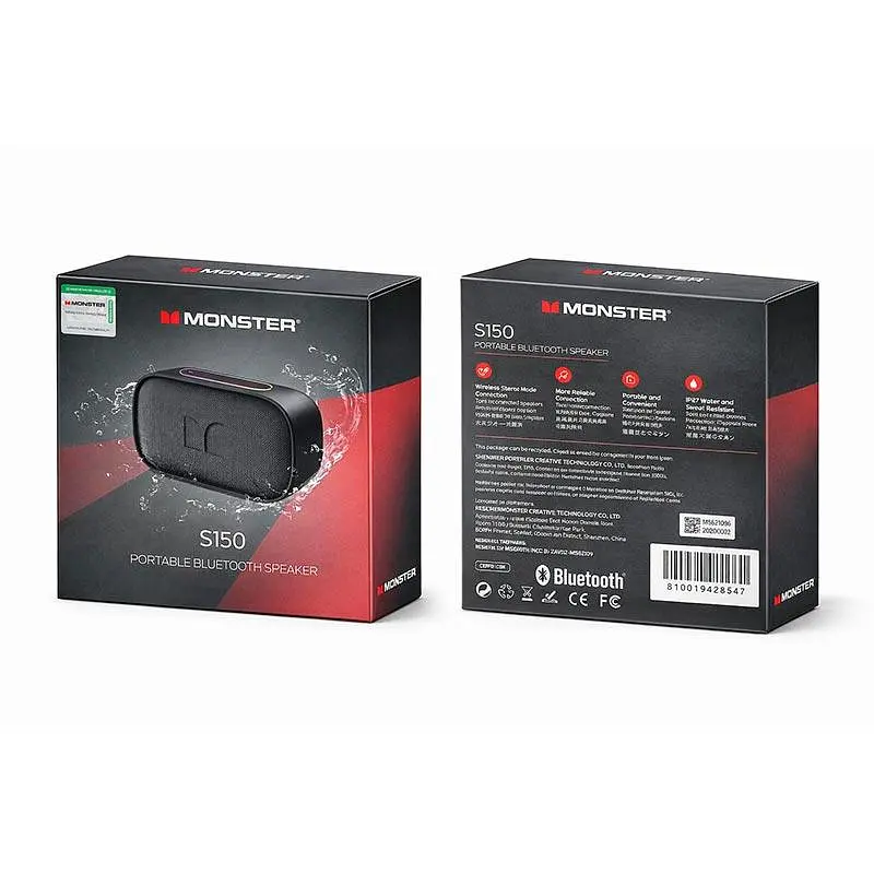 Акустика Monster S150 D133A (MS62109) IPX7 BT5.4, 14W, USB/TF/AUX, 4-9h - фото 2