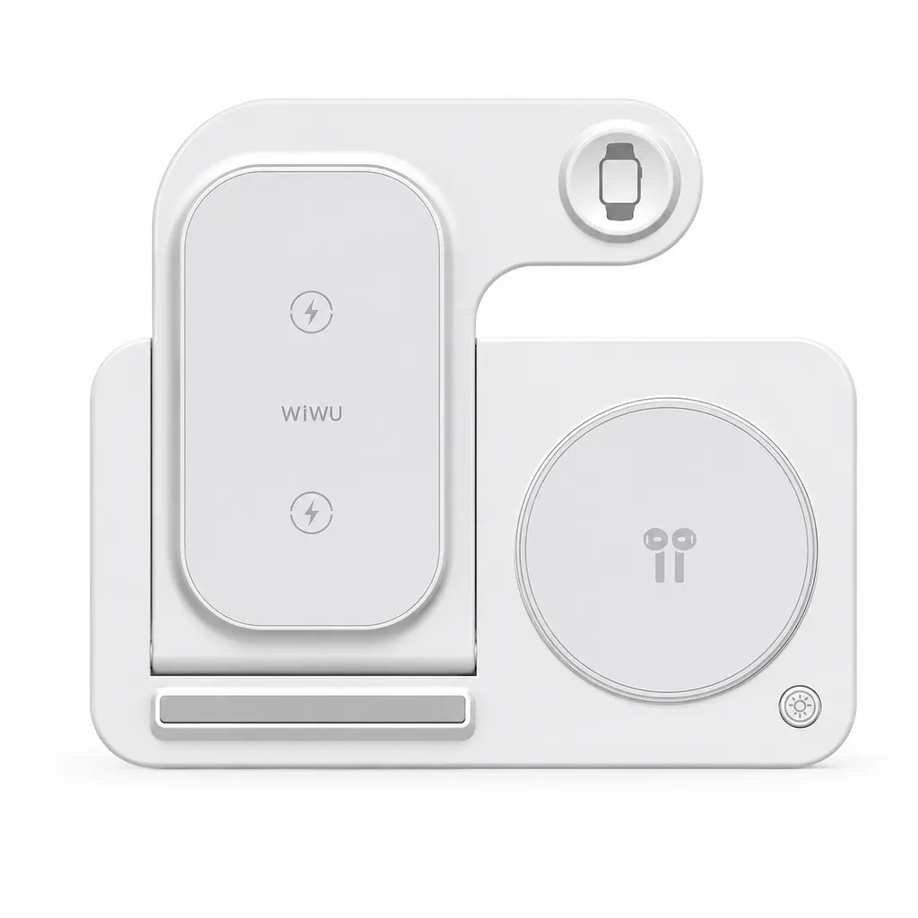 Бездротова зарядна станція WiWU WI-W020 3в1 15W для iPhone, Apple Watch та AirPods - фото 2