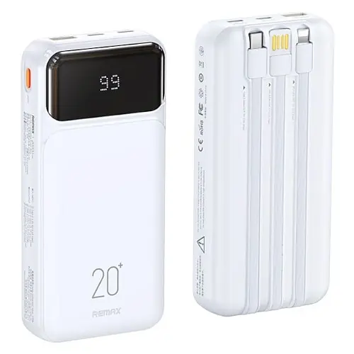 Внешний аккумулятор Power Bank Remax RPP-686 20000 mAh УМБ павербанк White (19111) - фото 2