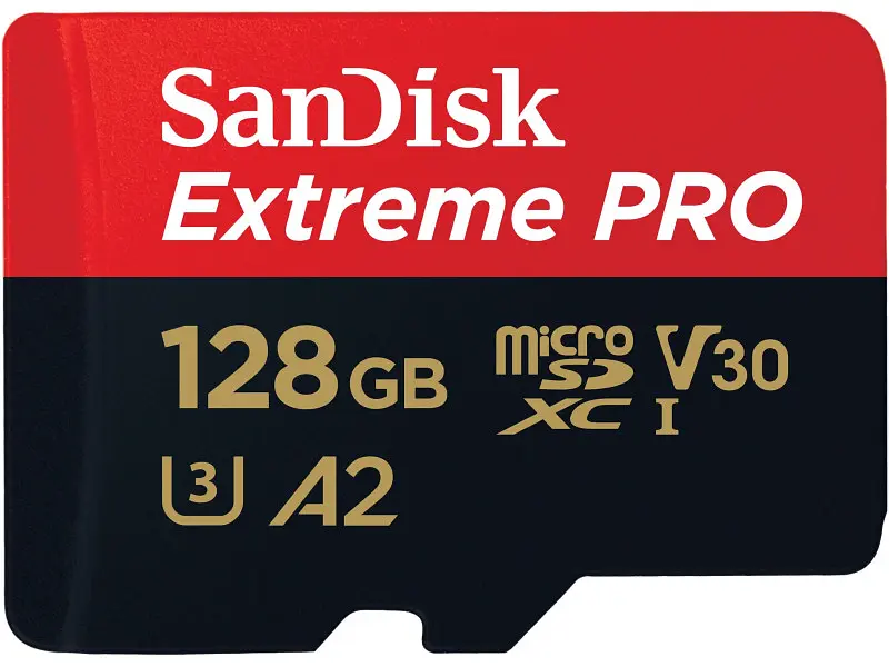 Карта пам'яті SanDisk Extreme Pro microSDXC UHS-I U3 + SD Adapter 128 GB (SDSQXCD-128G-GN6MA) - фото 2
