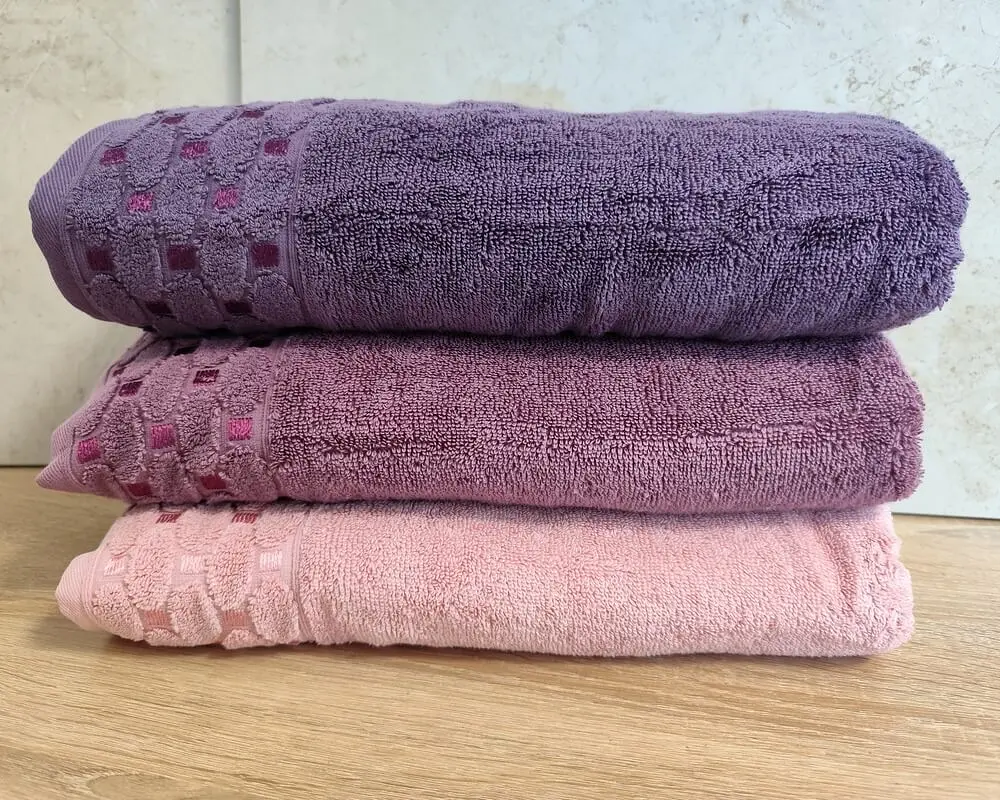 Набір махрових турецьких рушників Zeron 3 штуки 70х140 Microcotton Puanli Desen - фото 3