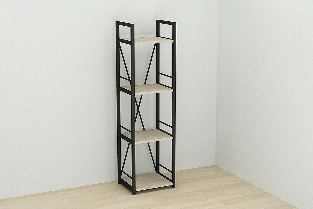 Этажерка 4/34 Ferrum-decor Серии Коннект 120x34x28 черный ДСП Дуб Сонома 16мм (FRD-104274) - фото 5