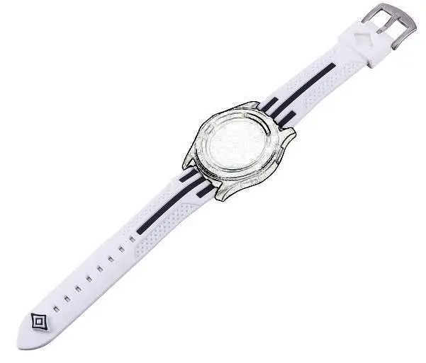 Силиконовый ремешок Primo Dart для часов Samsung Galaxy Watch 46 мм SM-R800 White Black - фото 2