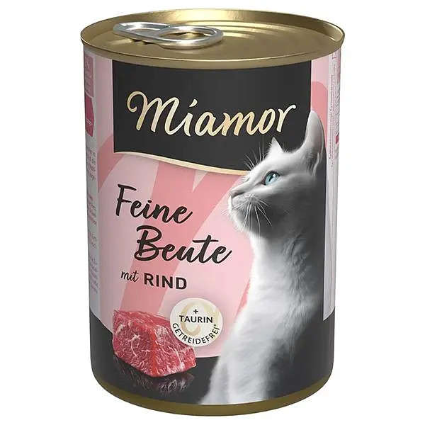 Вологий корм Miamor Feine Beute mit Rind беззерновий повнораціонний Міамор корм для котів, Яловичина 400 г (74460)