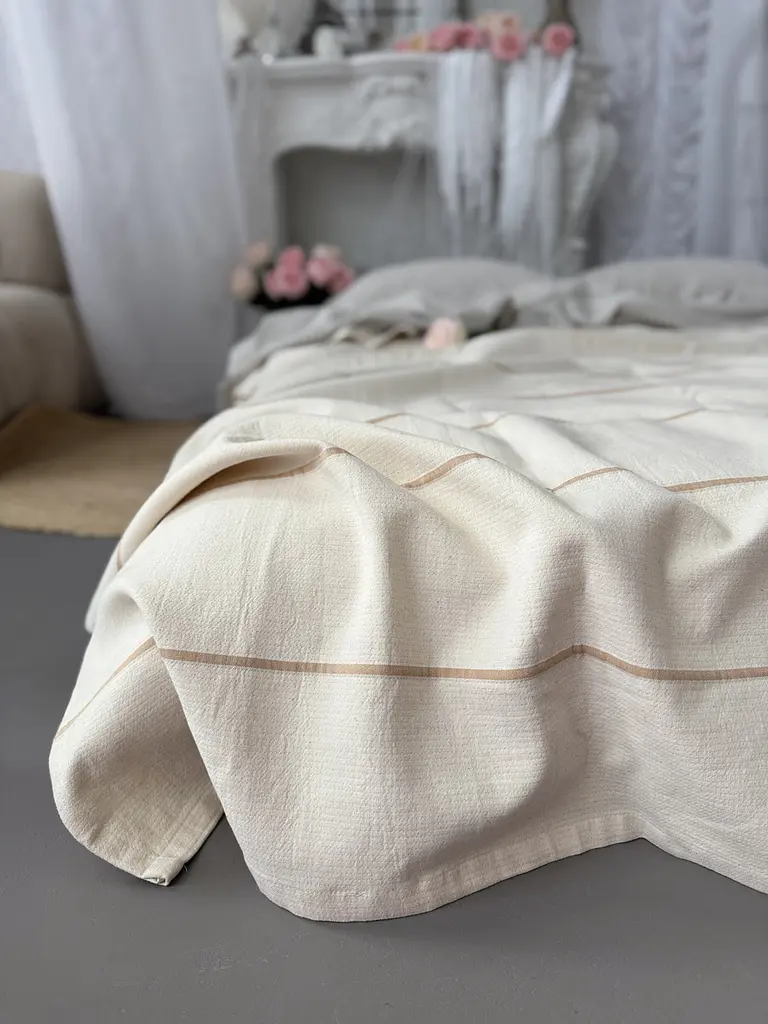 Покривало Zeintex Eco Linen бежеве 200х230 см - фото 5