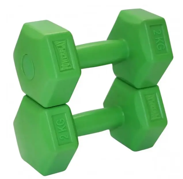 Гантелі композитні PowerPlay 4124 Hercules 2*2 кг Зелені 2 шт (PP_4124_2kg_2in) - фото 2
