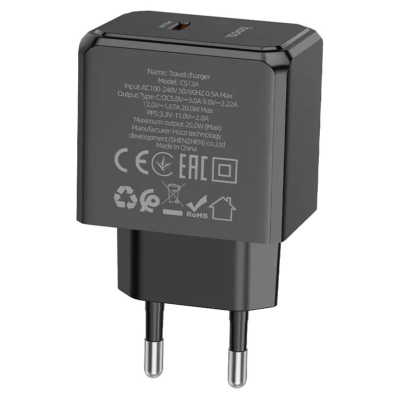 МЗП Hoco CS13A Ocean PD20W (1USB-C) Black - фото 3