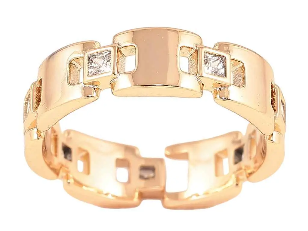 Каблучка XUPING Позолота 18K "Браслетні ланки з цирконієм" (257292) р.16-17 - фото 2