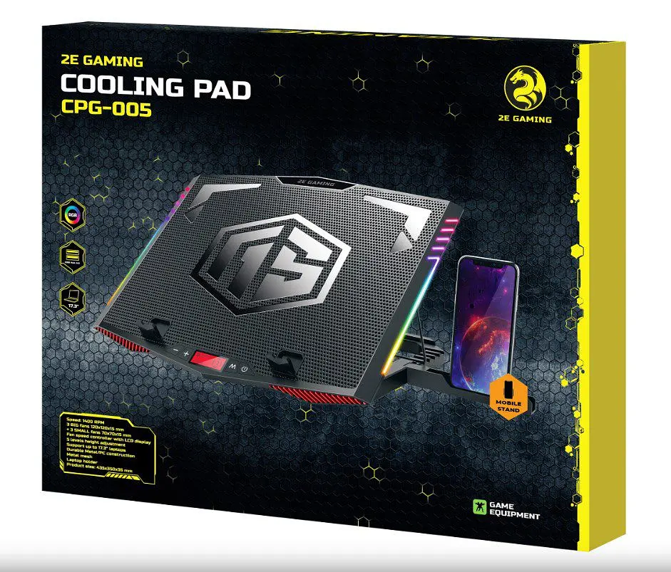 Охлаждающая подставка для ноутбука 17.3 дюймов 2E Gaming CPG005 6xFan RGB LED - фото 11