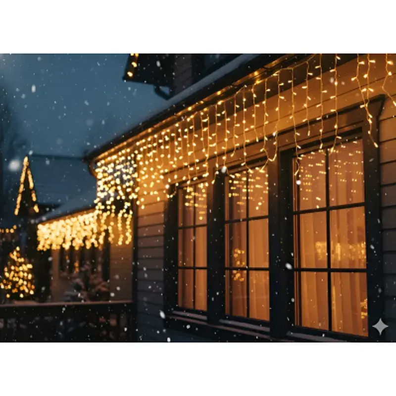 Гірлянда Chomik Бахрома 300 LED 12 м, теплий білий, IP44, від мережі (5900779879843) - фото 3