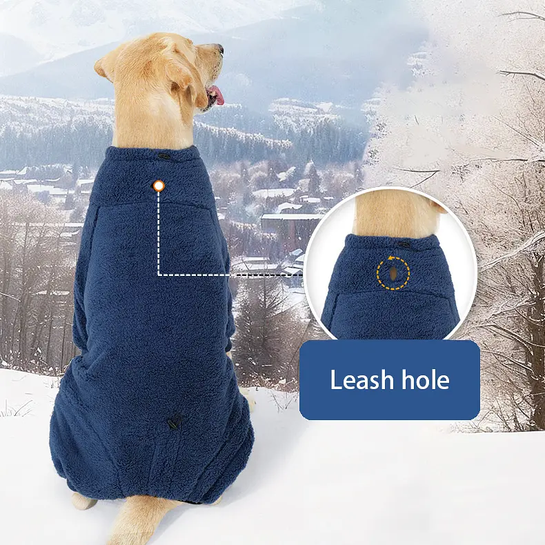 Флісовий комбінезон для собак Wan Talk Four-legged Pullover Dog Coat, Navy Blue, XS - фото 3