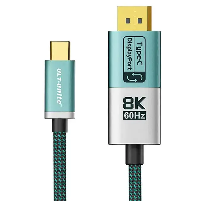 Кабель Ult Type-C to Display Port двонаправлений DP v1.4 4K 240Hz 8K 60Hz 1 метр