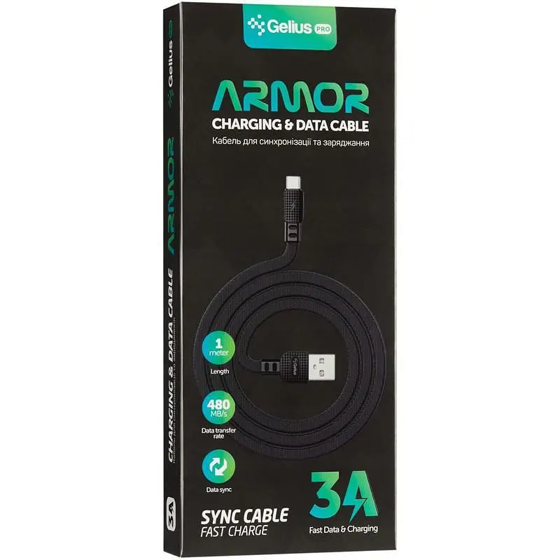 USB кабель Gelius Pro Armor MicroUSB Black - фото 3