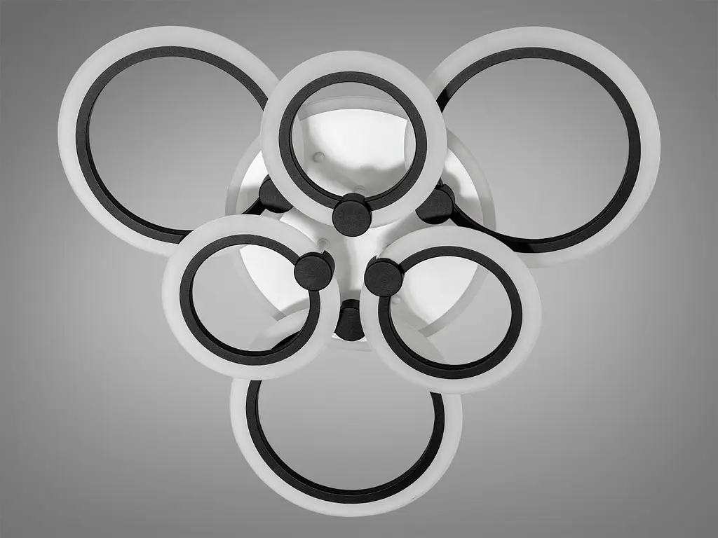 Стельова LED люстра з пультом та підсвічуванням, 82W, чорна - фото 3