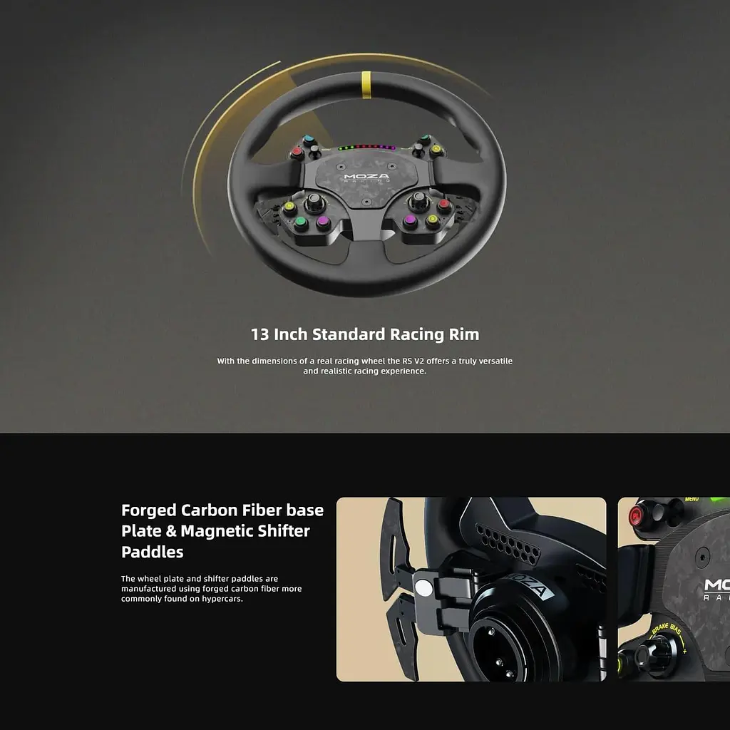 Кермо MOZA Racing RS V2 Steering for PC RGB - фото 9