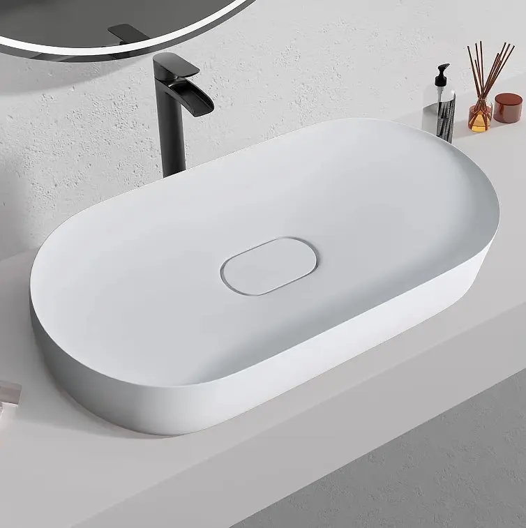 Умывальник Rea Iris 71 white matt накладной REA-U4305, Белый матовый - фото 3