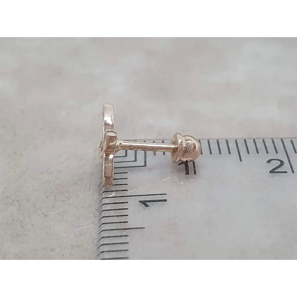 Золотые серьги-пуссеты Ameris Клевер с фианитами. 210100 - фото 4