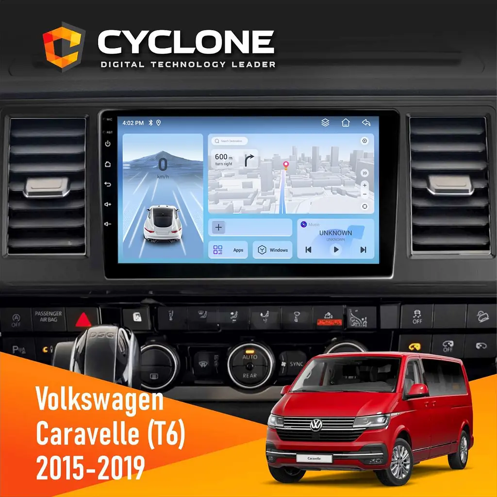 Штатна магнітола Volkswagen Caravelle 2015-2019 Cyclone C10-012 4x64, DSP, 4G Cyclone (НФ-00009131)