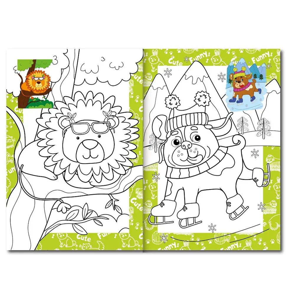 Книжка раскраска "Пушистые озорники" Апельсин РМ-48-34 с цветными подсказками - фото 2