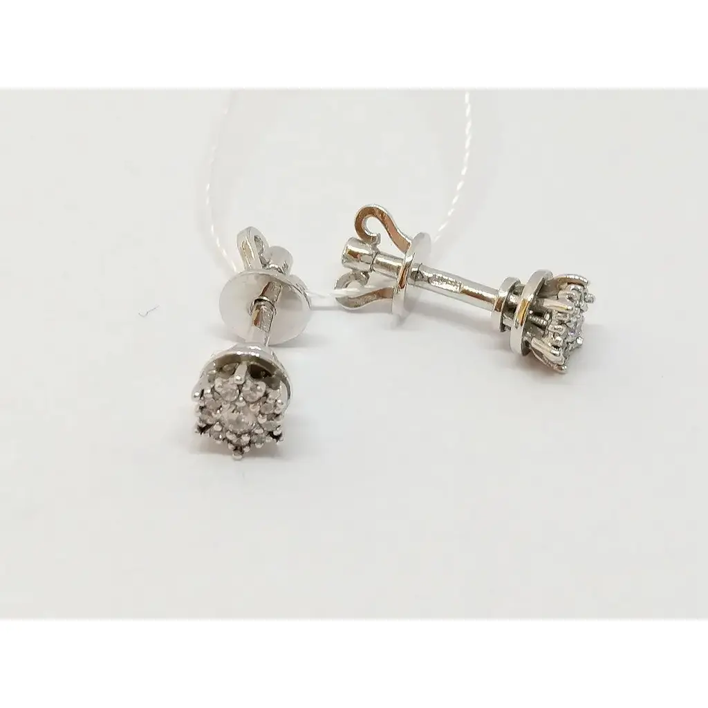 Золотые серьги Империя золота-пусеты с фианитами. СП1128БИ - фото 2