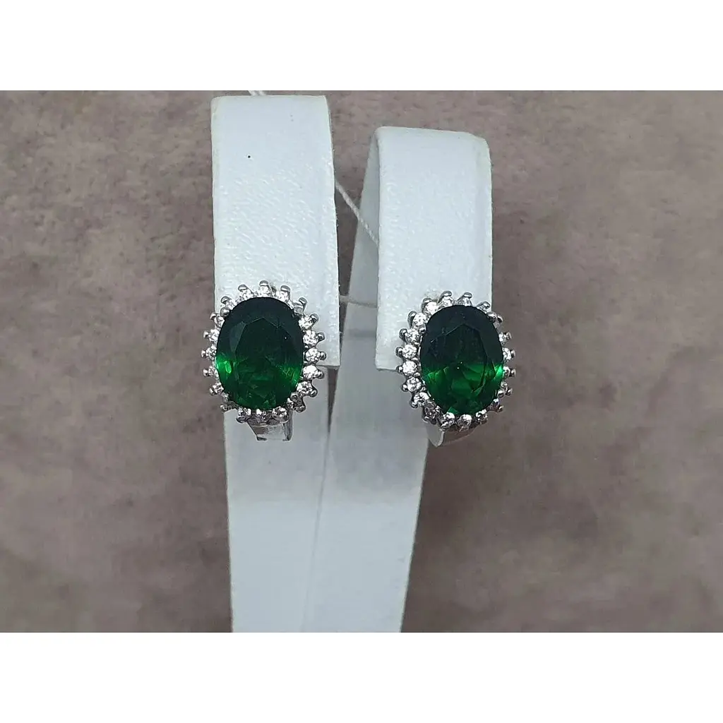 Срібні сережки TOP Silver з фіанітами. 9520116З - фото 4