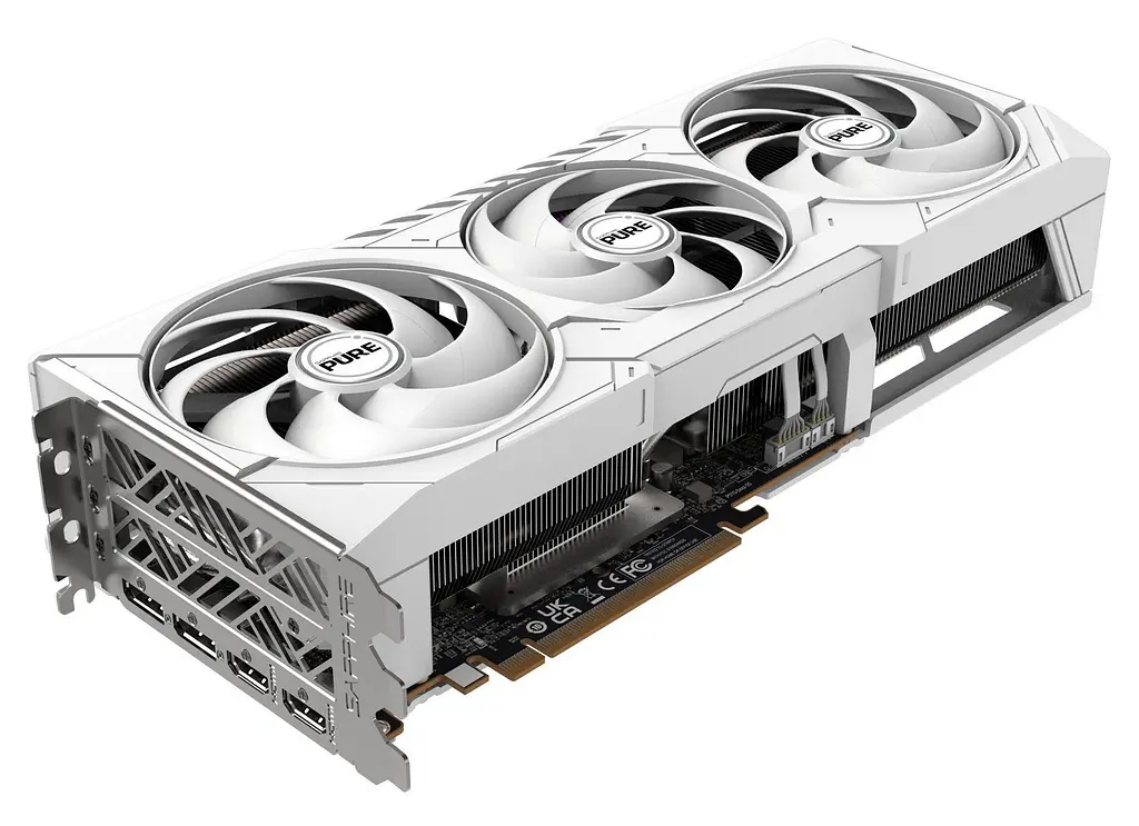 Відеокарта Radeon RX 9070 XT, Sapphire, PURE (White Edition), 16Gb GDDR6, 256-bit, 2xHDMI/2xDP, 3010/20000 MHz, 2x8-pin (11348-02-20G) - фото 3