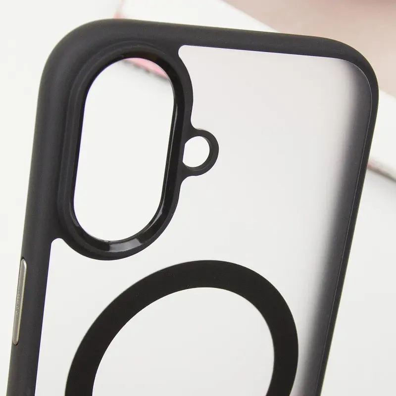 TPU+PC чохол Blueo Skin Friendly Frosted with MagSafe для Apple iPhone 16 (6.1) Чорний / Black - фото 5